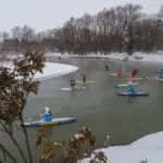 Кот Матроскин и богатыри отправились в путешествие по реке Оби на SUP-бордах